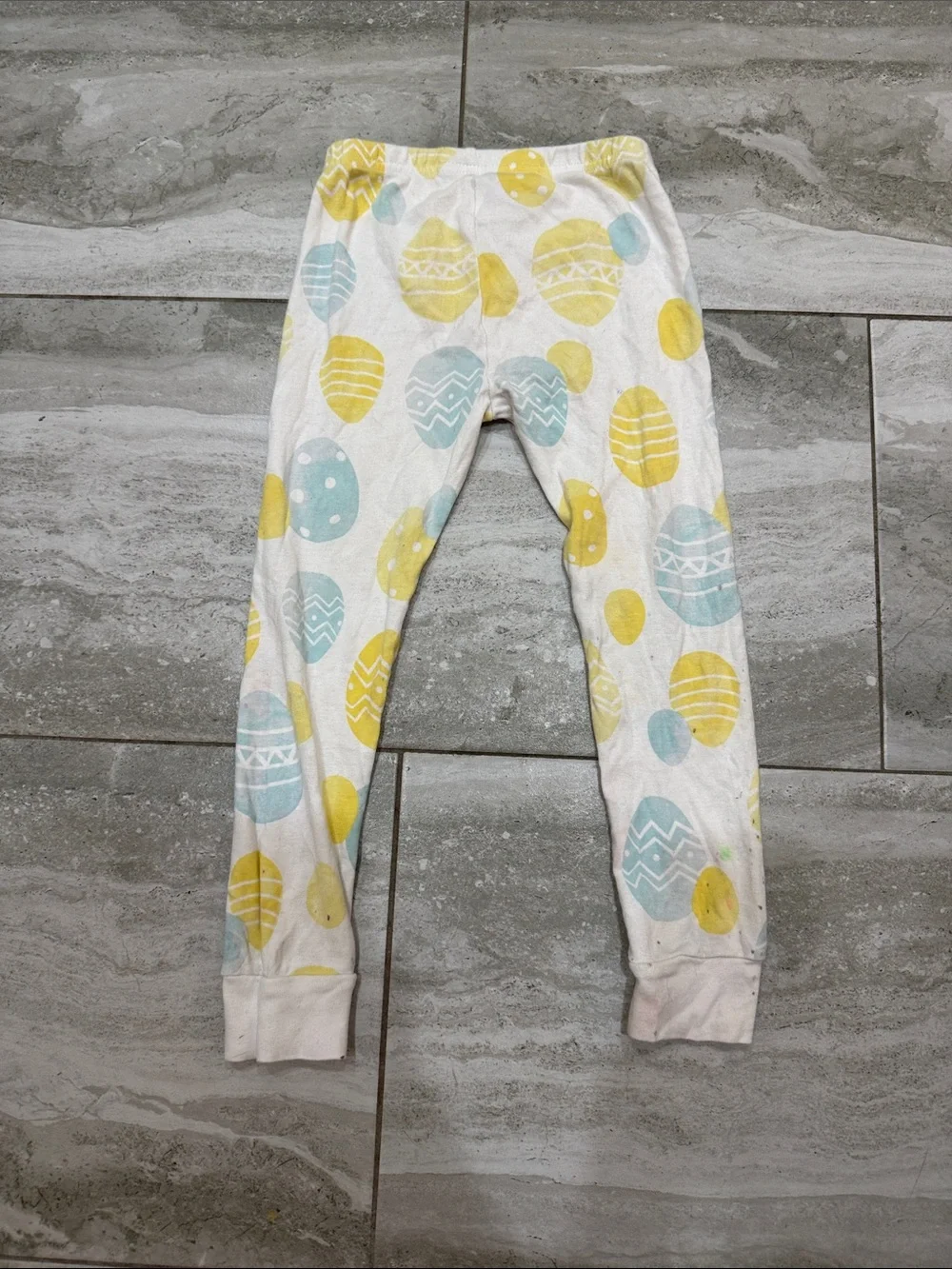 Carter's Short-Sleeve Pajama Set in Yellow & Light Blue Egg Print